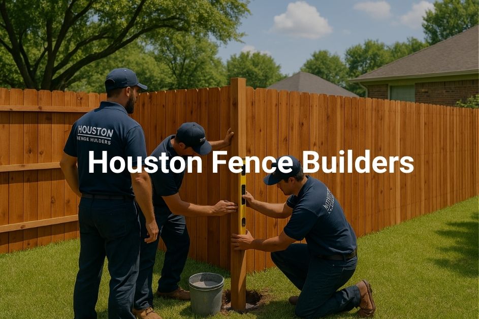 fence crew installing a new privacy fence in Houston